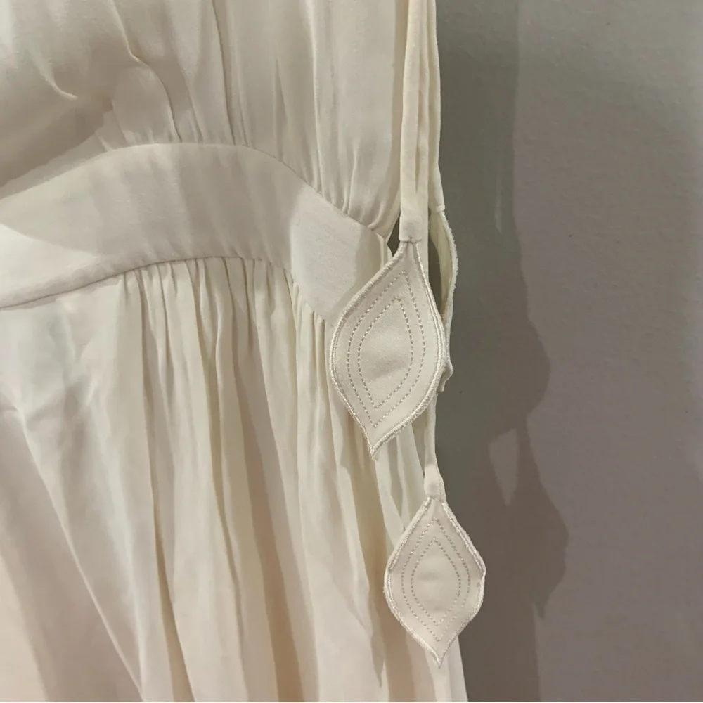 ✅ Tory Burch Dress Evalene Maxi Cold Shoulder in White